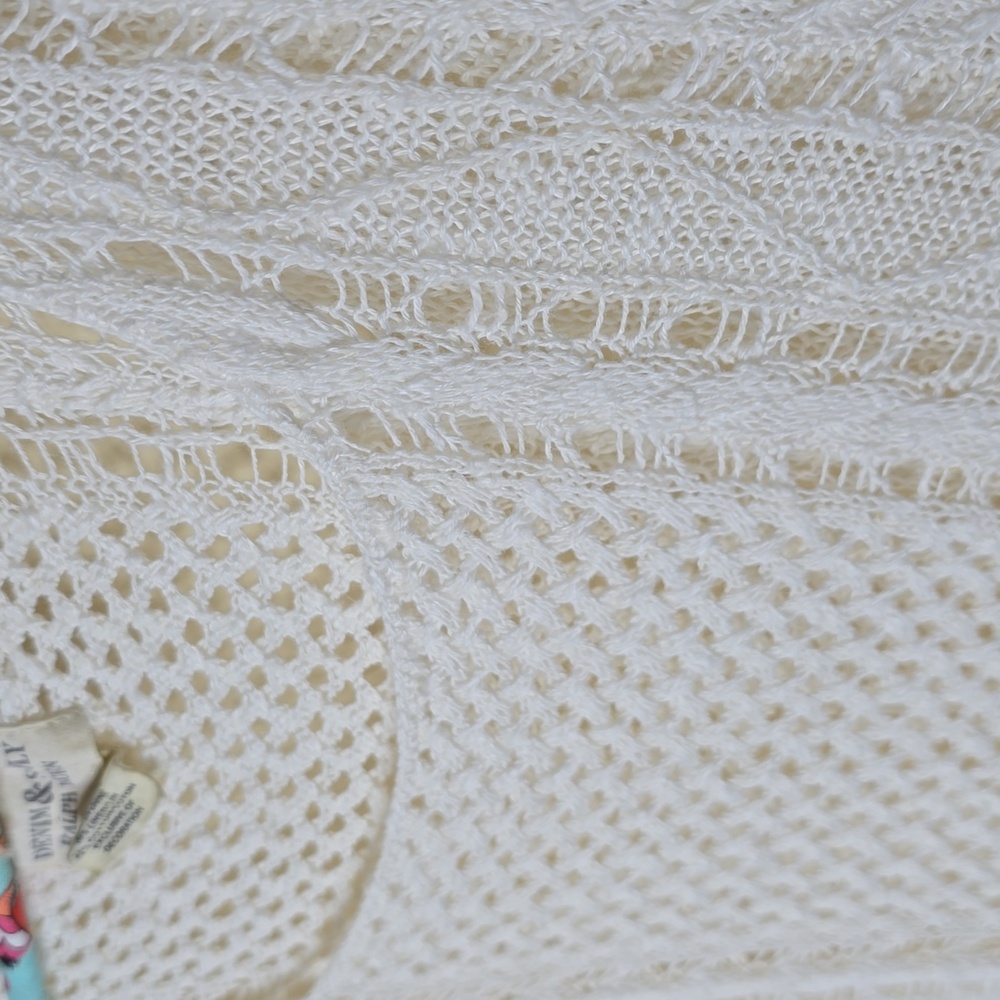 Ralph Lauren Denim & Supply White Knit Sweater Nautical Crochet - Picture 3 of 7